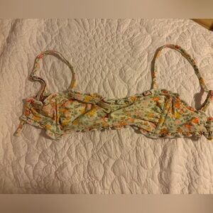 Target Floral Bikini Top in Mint, Orange, Yellow